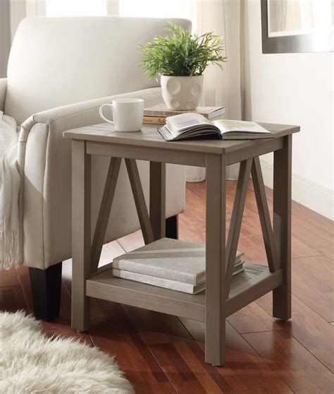 Linon Titian Rustic Gray End Table
