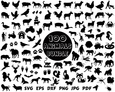 Animal Svg Bundle Animal Svg Animal Silhouette Animal Cut File Etsy
