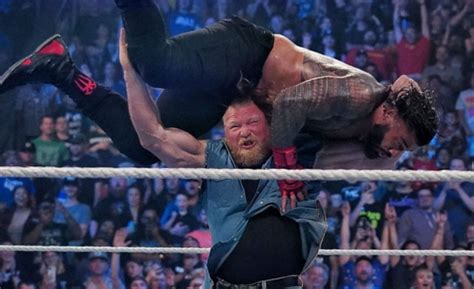 WWE SmackDown Brock Lesnar shocking return and attacks Roman Reigns The Usos WWE म बरक