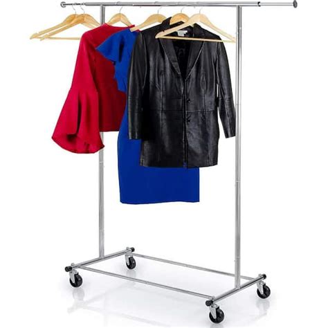 Chrome Metal Clothes Rack 60 In W X 62 In H 4438hd The Home Depot