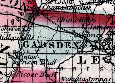 Map Of Gadsden County Florida 1863