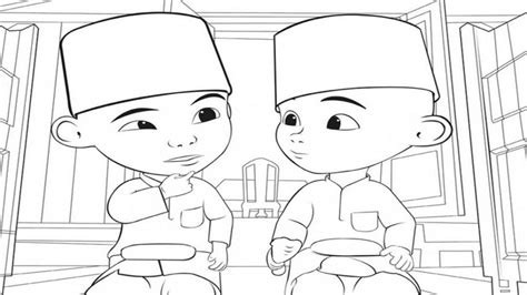 Gambar Mewarnai Upin Dan Ipin Dunia Mewarnai Gambar