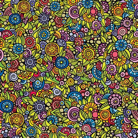 Vector Seamless Doodle Bright Floral Pattern Stock Photo Image 39918100