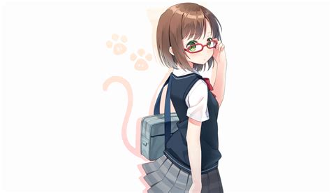 anime girl with brown hair glasses telegraph