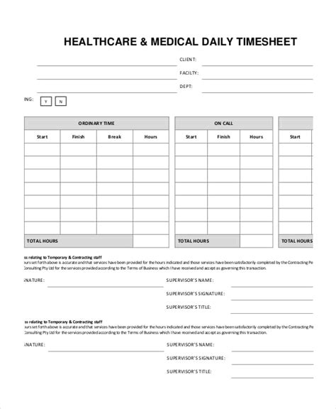 12 Printable Timesheet Templates Pages Word Docs