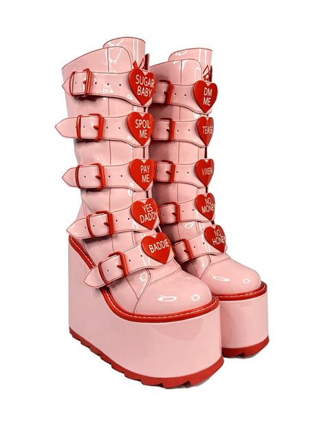 Dune Heart Pinkred Kawaii Shoes Cute Shoes Boots