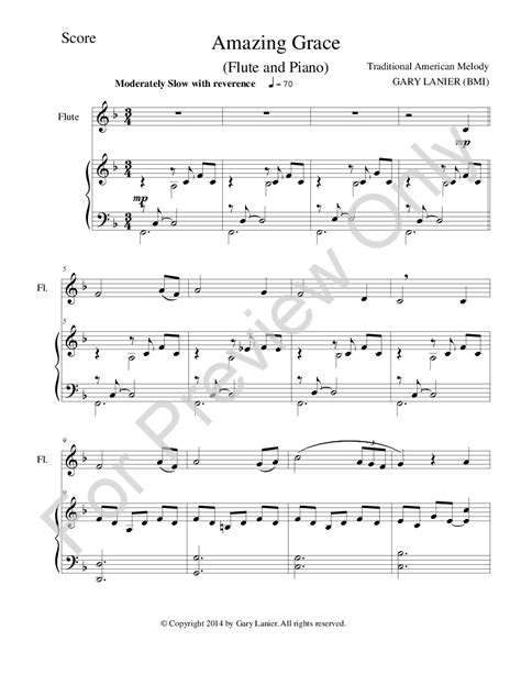 Amazing Grace Duet Flute And Piano Flute Nbs J W Pepper Sheet Music