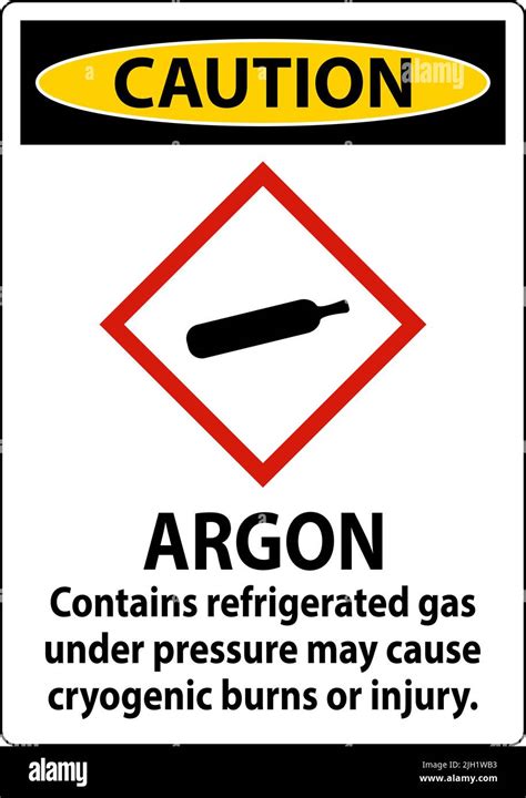 Caution Argon Ghs Sign On White Background Stock Vector Image And Art Alamy