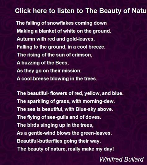 Click Here To Listen To The Beauty Of Nature The Beauty Of