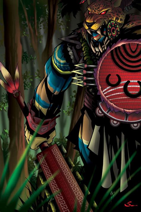Jaguar Warrior Color By Sandoval Art On Deviantart Aztec Art Aztec