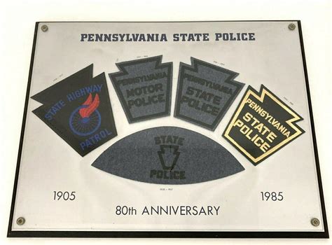 Pennsylvania State Police Patch Collection 80th Anniversary 1905 To
