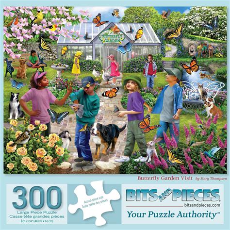Buy Butterfly Garden Visit 300 Large Piece Jigsaw Puzzle At Bits And Pieces