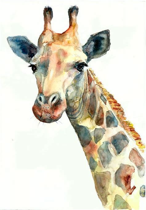 Giraffe Watercolor Giraffe Poster African Animals Series Wildlife