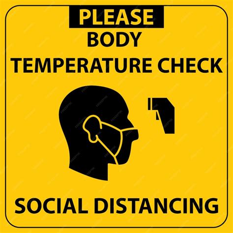 Premium Vector Sign Or Marker For Body Temperature Check Warning In A