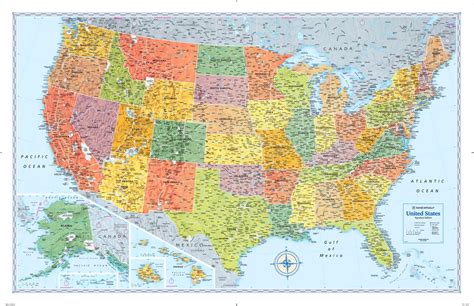 Signature United States Wall Map Folded Walmart Com