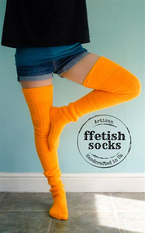 Bright Orange Thigh High Wool Blend Socks Extra Long Unisex Etsy