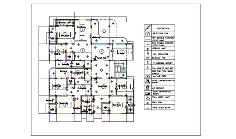 Bhk Apartment Typical Floor Electrical Layout Plan Drawing Cadbull