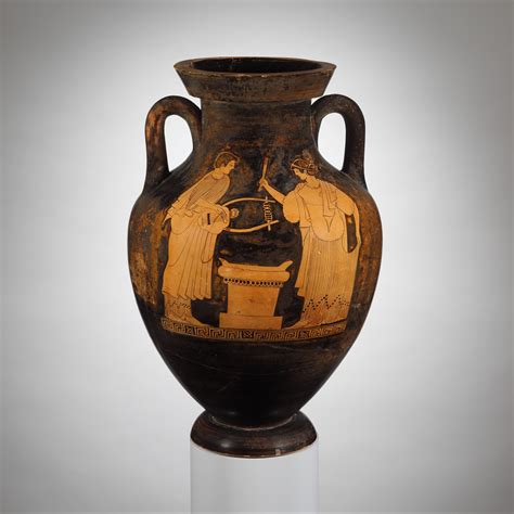 Attributed To The Eucharides Painter Terracotta Amphora Jar Greek