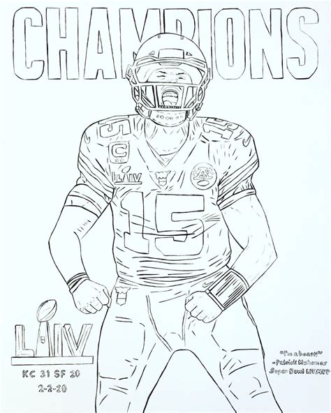 Patrick Mahomes Coloring Pages - Coloring Home
