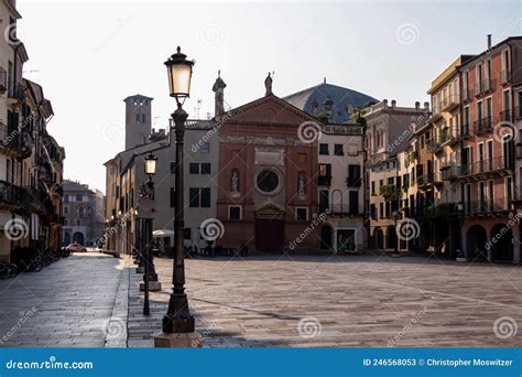 Padua Scenic Morning View On Piazza Dei Signori Padua Veneto Italy Europe Empty Square