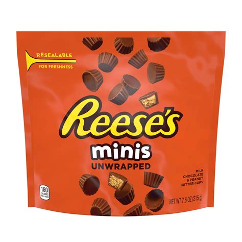 reese s minis peanut butter chocolate candy unwrapped 7 6 oz