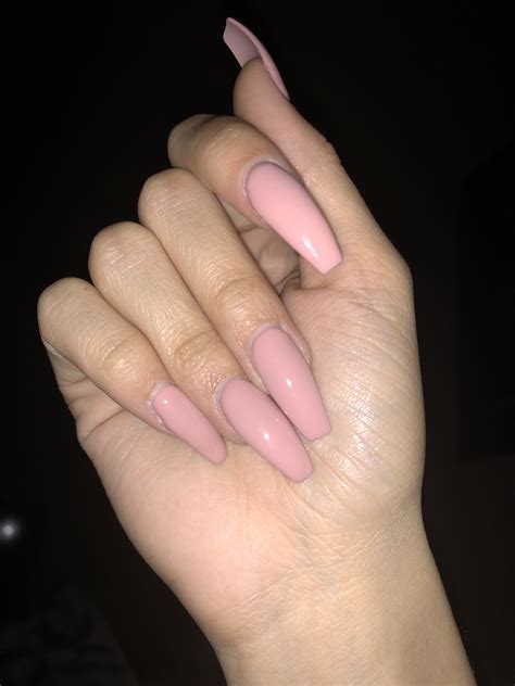 Long Coffin Pink Acrylic Nails Light Pink Acrylic Nails Natural Acrylic Nails Acrylic Nails