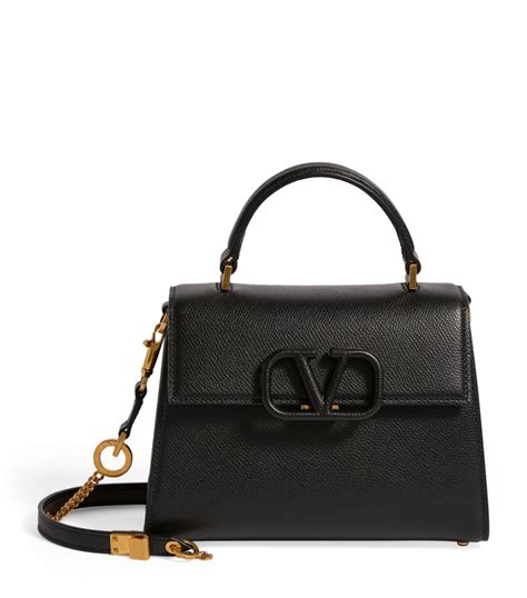 Valentino Black Valentino Garavani Small Leather Vsling Top Handle Bag