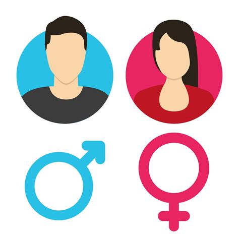 Vector Male And Female Icon Set Custom Designed Illustrations