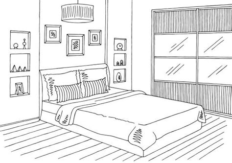 Royalty Free White And Black Bedroom Clip Art Vector Images