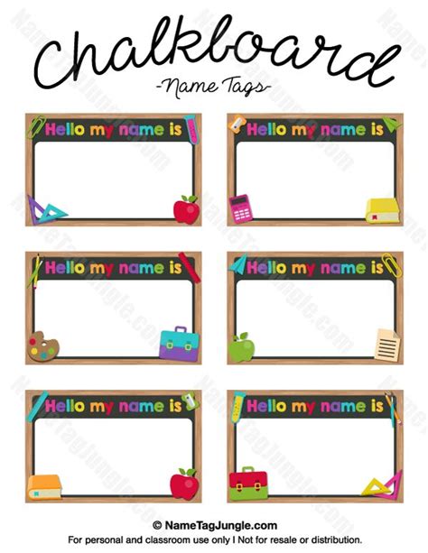 Printable Chalkboard Name Tags Diy Name Tags Kindergarten Name Tags