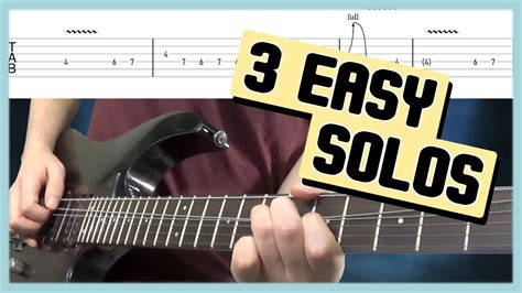 Easy Guitar Solos For Beginners On Electric With Tabs Youtube