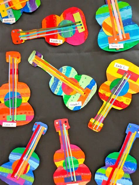 These Collage Guitars Are Adorable Perfect Art Project