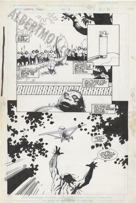 Albert Moy Original Comic Art Wolverine Annual By Mike Mignola