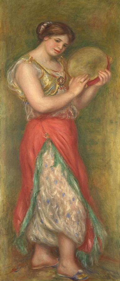 Dancing Girl With Tambourine Painting By Pierre Augusterenoir Pixels