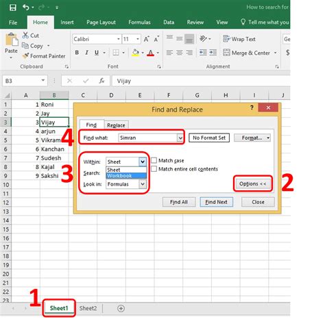 How To Use Excel Search Function To Find A Word In Excel Find Or Replace