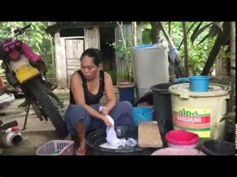 My Filipina Wife Washing Clothes By Hand In The Province Philippines Youtube