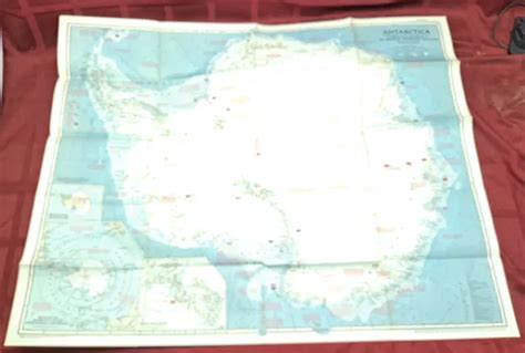 Vintage Antarctica Map National Geographic September 1957 800 Picclick