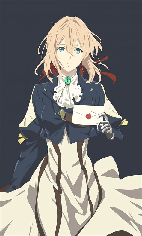 Mínimo Violet Evergarden Anime Arte Violeta Evergarden Iphone Fondo De Pantalla Del Teléfono