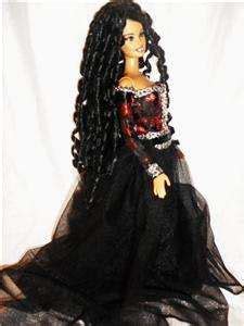 Vampire Vampress Beauty Barbie Doll Ooak Repaint Gothic Ringlets Black Barbie Dolls Vampire
