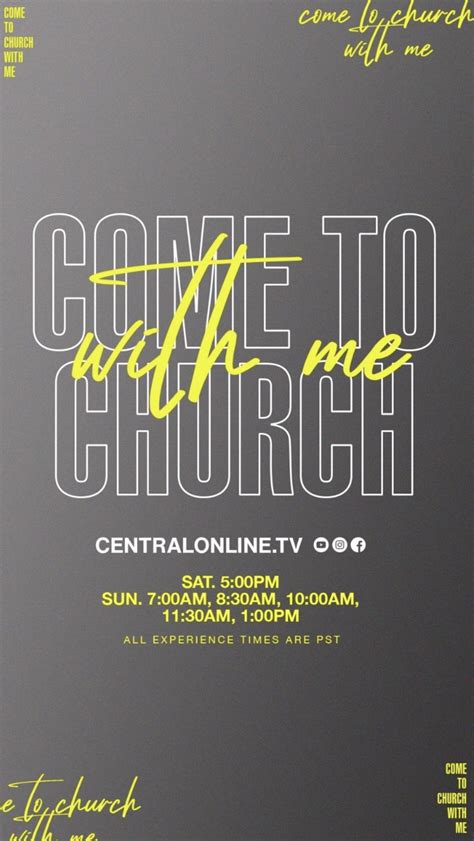 Come To Church With Me Church Online Christian Graphic Design