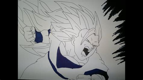 Lastly draw two narrow half boxed shapes for his boots. How to draw Son Goku super saiyan 3.3スーパーサイヤ人息子の悟空を描画する方法 ...
