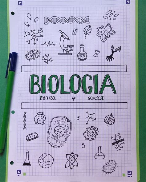 Portada De Biologia Dibujadas BiologÍa En 2020 Portada De Cuaderno