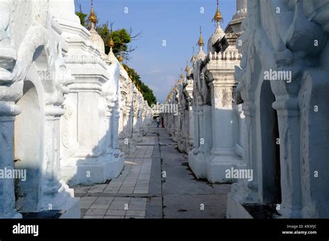 Worlds Largest Book At Kuthodaw Pagoda Mandalay Myanmar Stock Photo