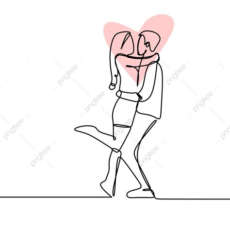 Concept Of Romantic Couple In Love Continuous Line Drawing Vector Illustration Friendship Day