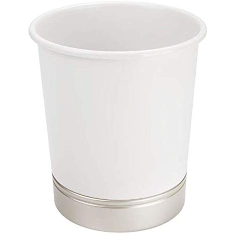 Nowadays, most of the people think that having the the white bathroom trash can becomes many people's choice today. mDesign Decorative Round Metal Small Trash Can Wastebasket ...