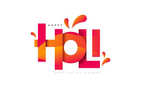 Happy Holi Greeting With Creative Holi Typography Stock Illustration