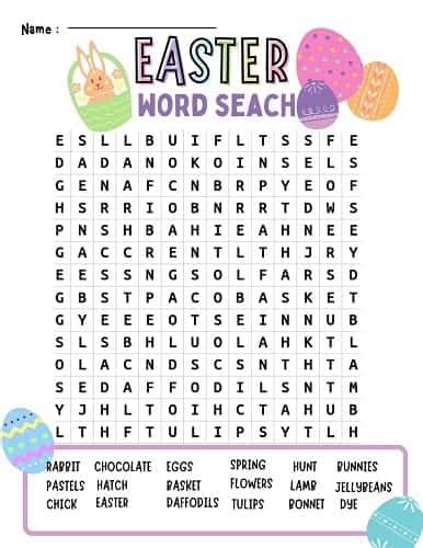 Free Easter Word Search Printable Worksheets Free Printable Templates