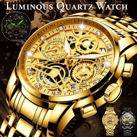 Nektom Relogio Masculino Wrist Watches Men Top Brand Luxury Golden