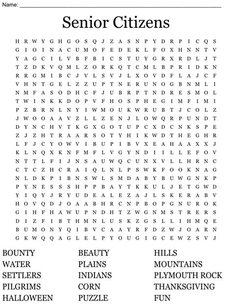 Senior Citizens Word Search Wordmint Printable Word Search