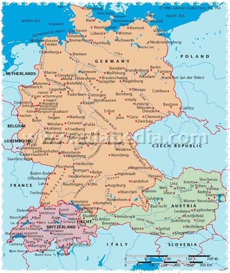 Map Of Austria Switzerland And Germany Maps Of The World